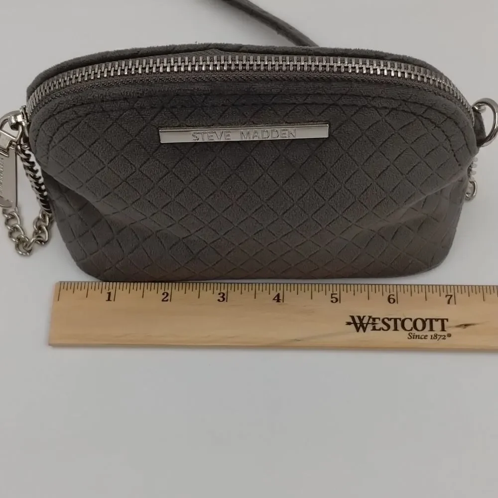 Steve Madden Crossbody bag chain strap gray purse zip around around small